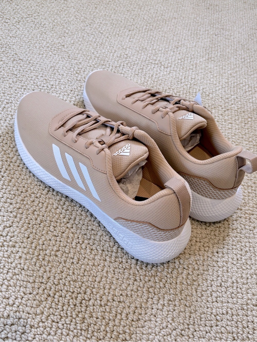 New ADIDAS IMPULSE SYN 3.0 Tan Athletic Sneakers with White Accents